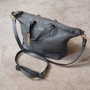 Ladie's Genuine Kate Spade SATURDAY gray leather small crossbody satchel bag